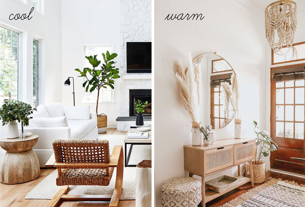 Example of Cool and Warm themed colored rooms