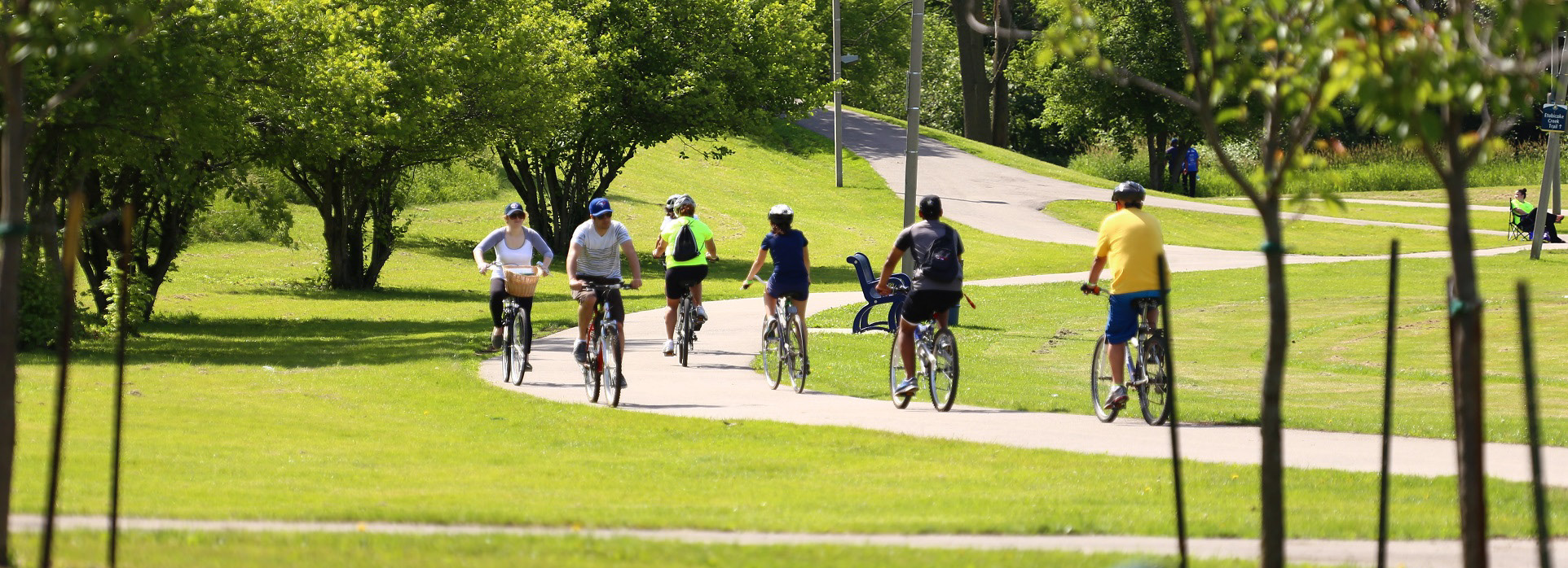 People biking