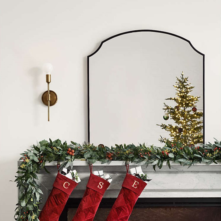Mantel with a mirror