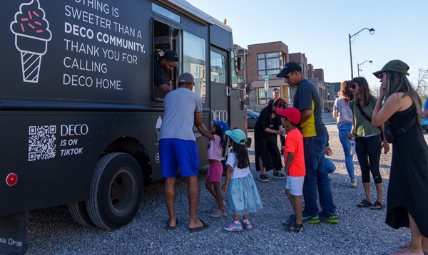 Line up at the ice cream truck