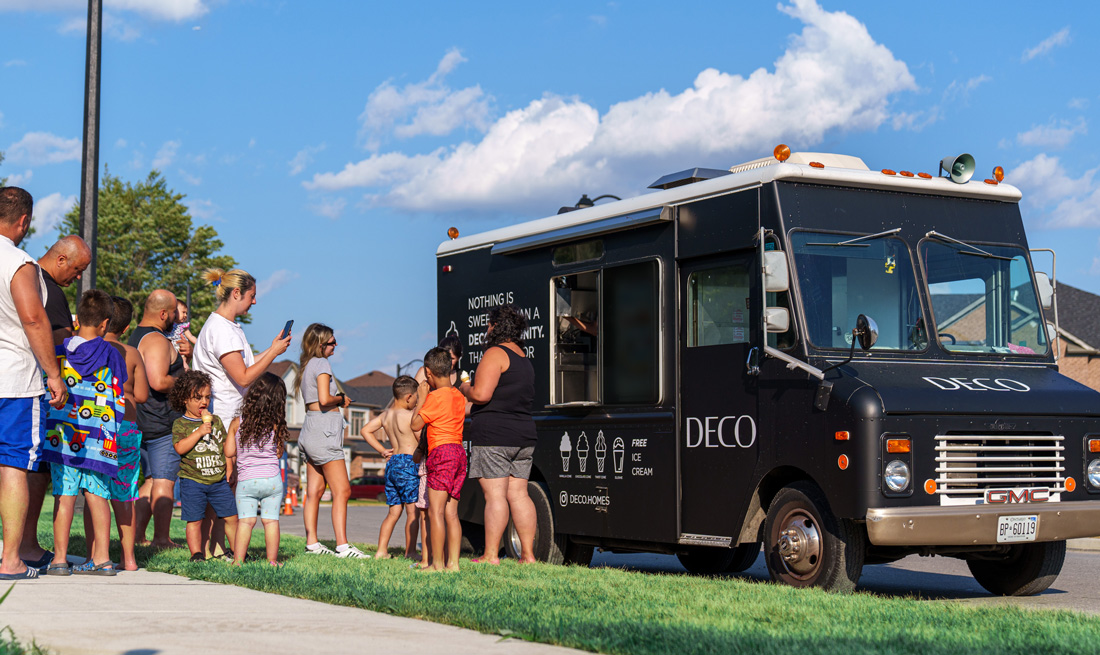 Line up at the ice cream truck